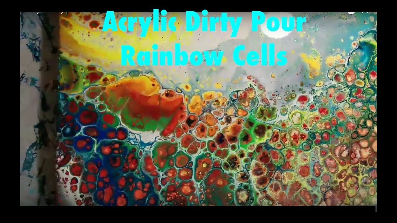 1280x720 Acrylic Dirty Pour Painting Fluid Art With Neon Colors On Canvas - Dirty Painting