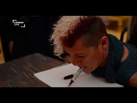 480x360 Disabled Artist Uses Mouth To Paint - Disabled Artists Painting