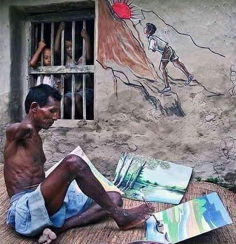 464x480 This Photo Of A Disabled Artist Who Paints With His Foot Will - Disabled Artists Painting