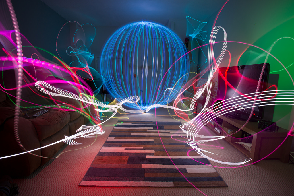 1024x683 Disco Ball Madness. Light Painting. Led Lenser P7qc, V24 - Disco Ball Painting