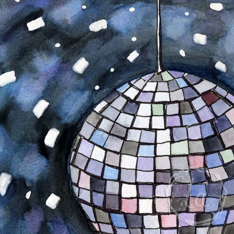 800x800 Leslie Allyn Original Paintings 2011 2014 - Disco Ball Painting