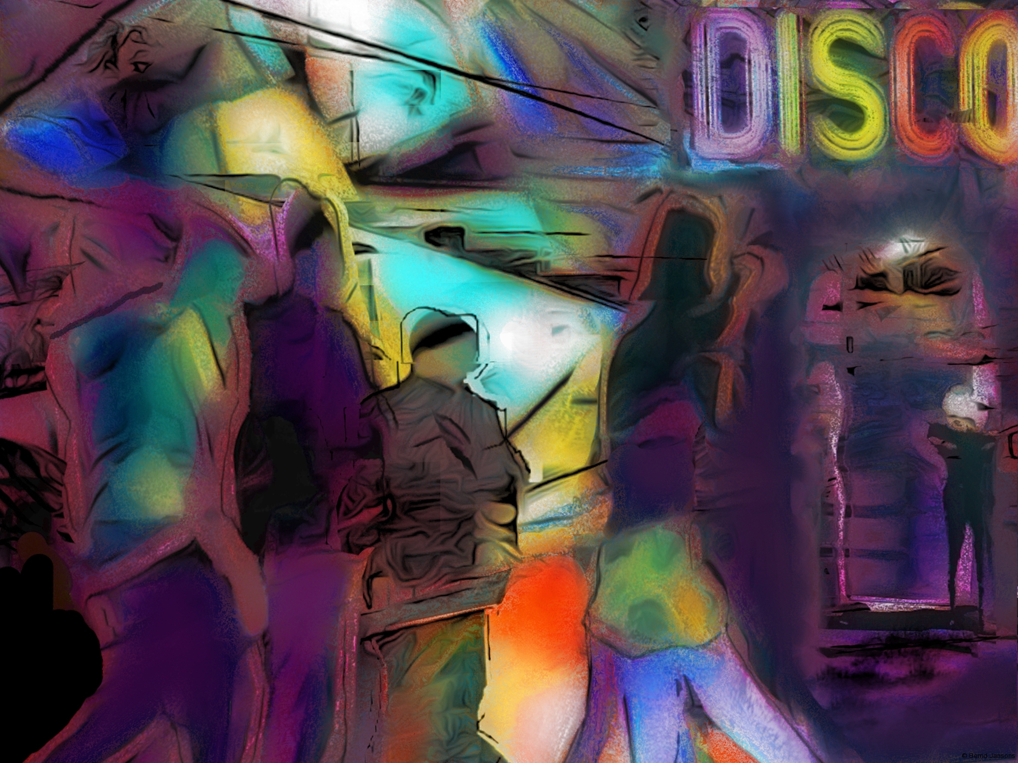 2000x1500 Disco Nights By Bernd Jansons - Disco Painting