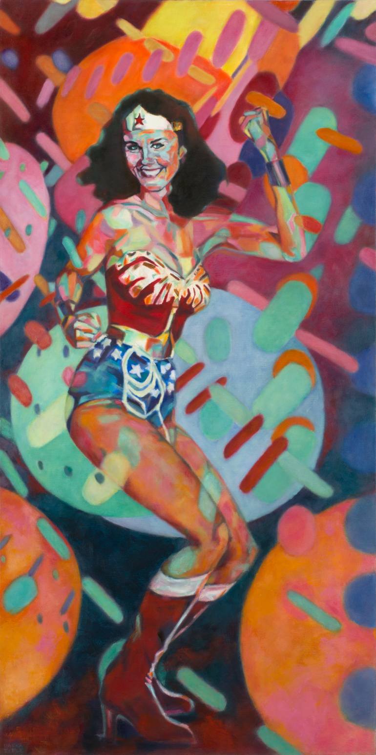 770x1546 Saatchi Art Wonder Woman - Disco Painting