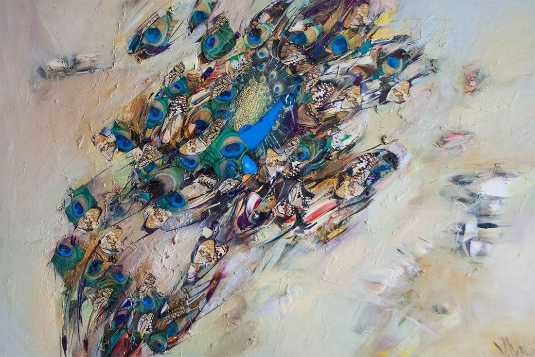 1100x735 Dancing In The Disco Peacock To Peacock A Kid - Disco Painting