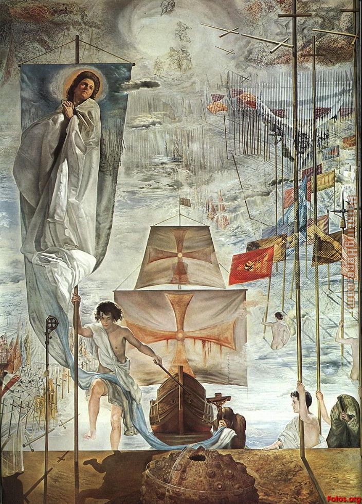 704x980 Salvador Dali The Discovery Of America By Christopher Columbus - Discovery Painting