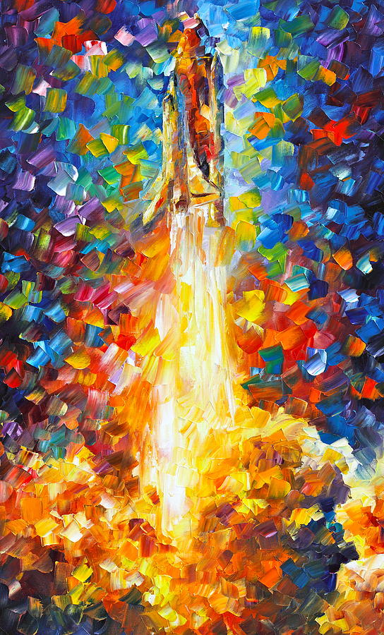 544x900 Shuttle Discovery Painting By Leonid Afremov - Discovery Painting