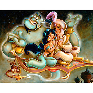300x300 Disney Aladdin And Jasmine A Whole New World Darren Wilson Art - Disney Aladdin Painting