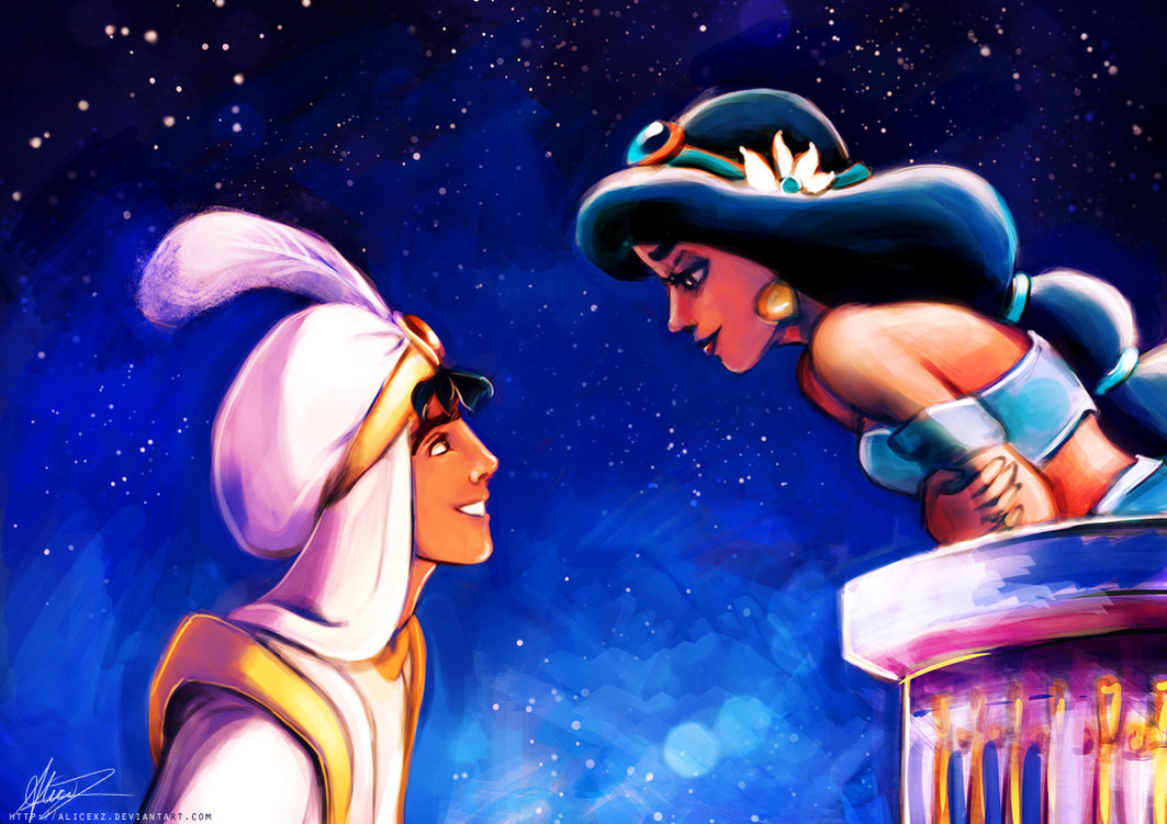 1063x751 Tell Me, Princess By Alicexz - Disney Aladdin Painting