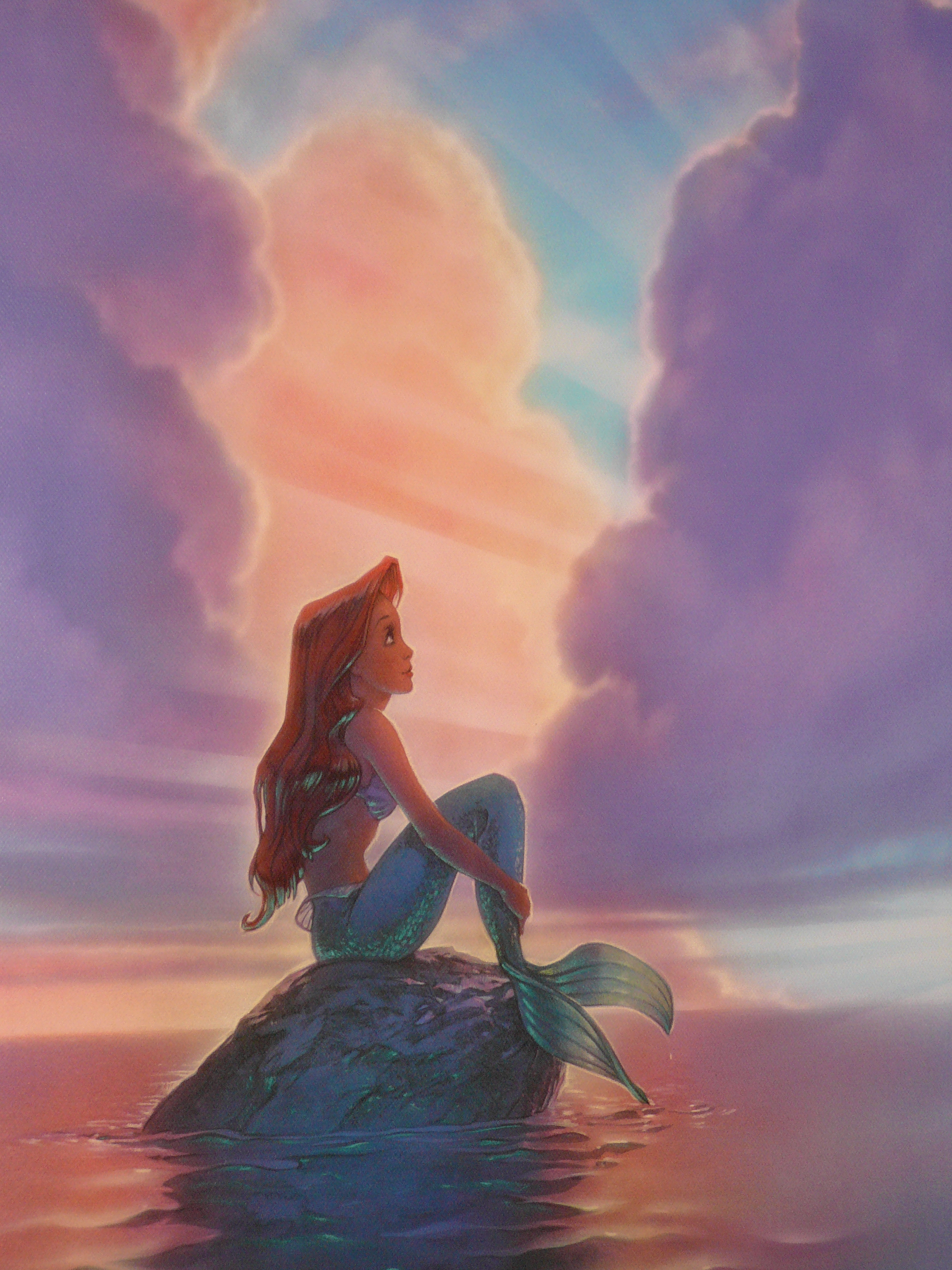 2304x3072 Disney Magic Little From Animation To Art - Disney Ariel Painting