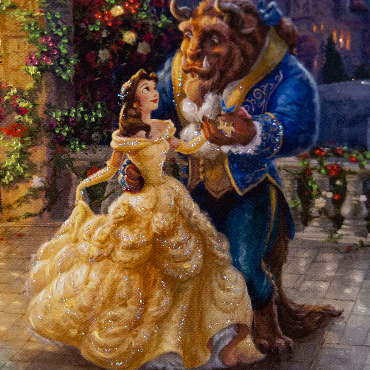 1500x1500 Beauty And The Beast Dancing In The Moonlight Jewel Edition Art - Disney Beauty And The Beast Painting