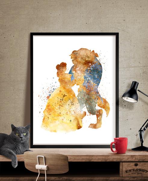 491x600 Belle, Beauty And The Beast, Watercolor Art, Disney Princess - Disney Beauty And The Beast Painting