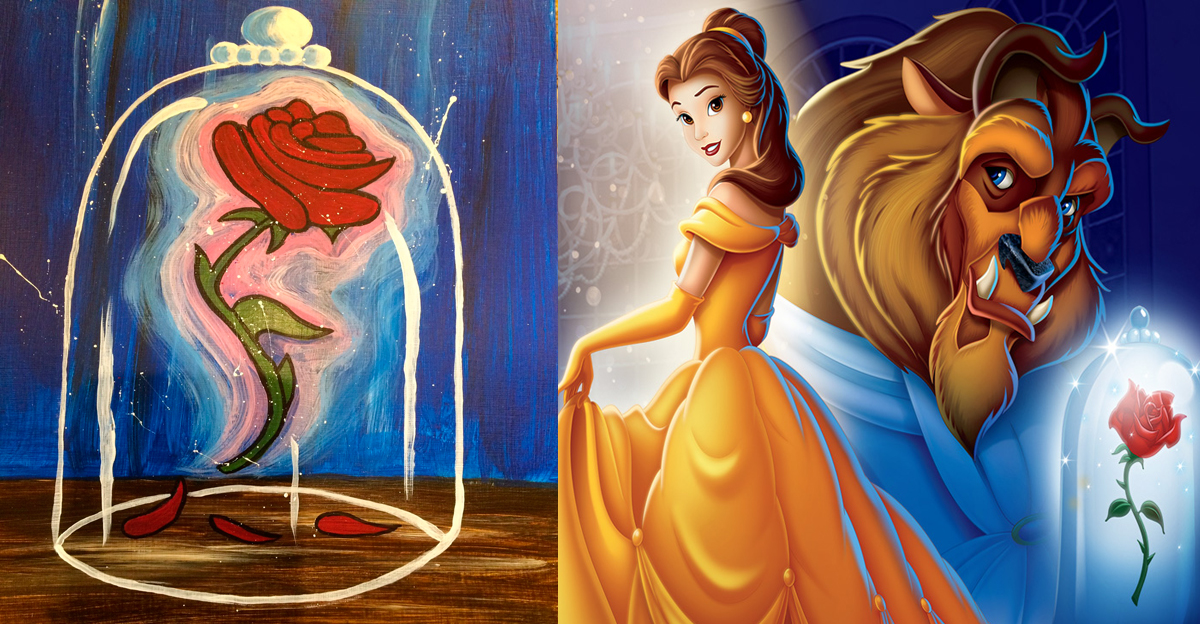 1200x624 A Tale As Old As Time - Disney Beauty And The Beast Painting. 