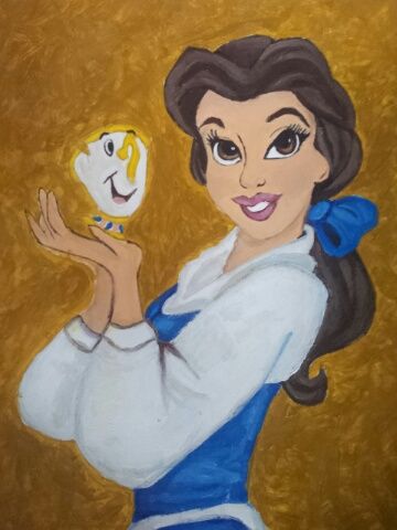 360x480 Disney Painting Belle Beauty And The Beast My Art - Disney Belle Painting