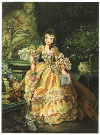 343x460 Maria Elena Naggi's Take On Belle From Disney's Beauty - Disney Belle Painting