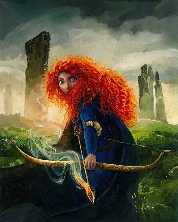 576x720 Disney Fine Art Brave Merida Jim Salvati - Disney Brave Painting