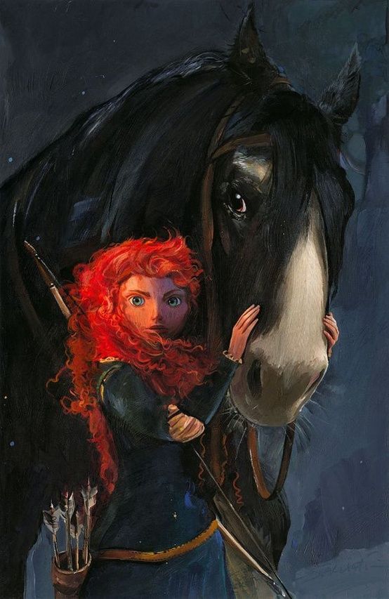 554x853 Jim Salvati Brave Willful Daughter Coa, Le Sn Canvas Amp All - Disney Brave Painting