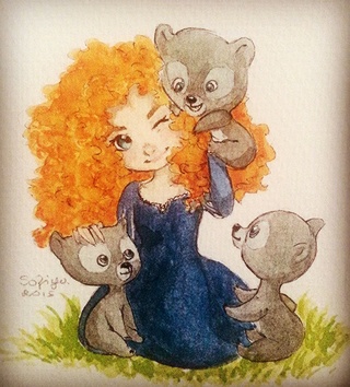 320x354 One Of The Drawings Of Brave Page From My Sketchbook D I Think I - Disney Brave Painting