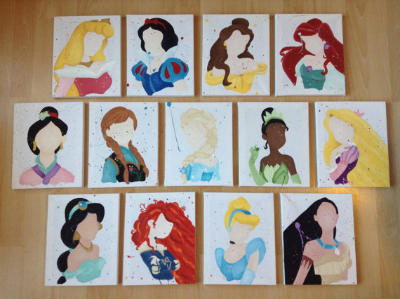 570x426 Items Similar To Buy 6 Get 2 Free Disney Princess Abstract - Disney Canvas Painting