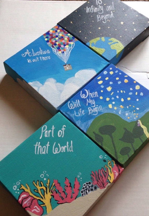 570x827 Clearance Disney Dreams Painting Set Of 4 Ideas - Disney Canvas Painting
