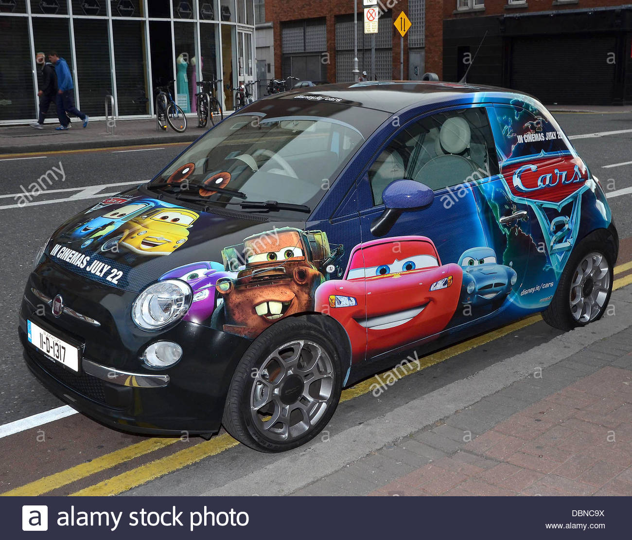 1300x1110 A Fiat 500 Car Painted In Pixar And Walt Disney Cars 2 Promotional - Disney Cars Painting