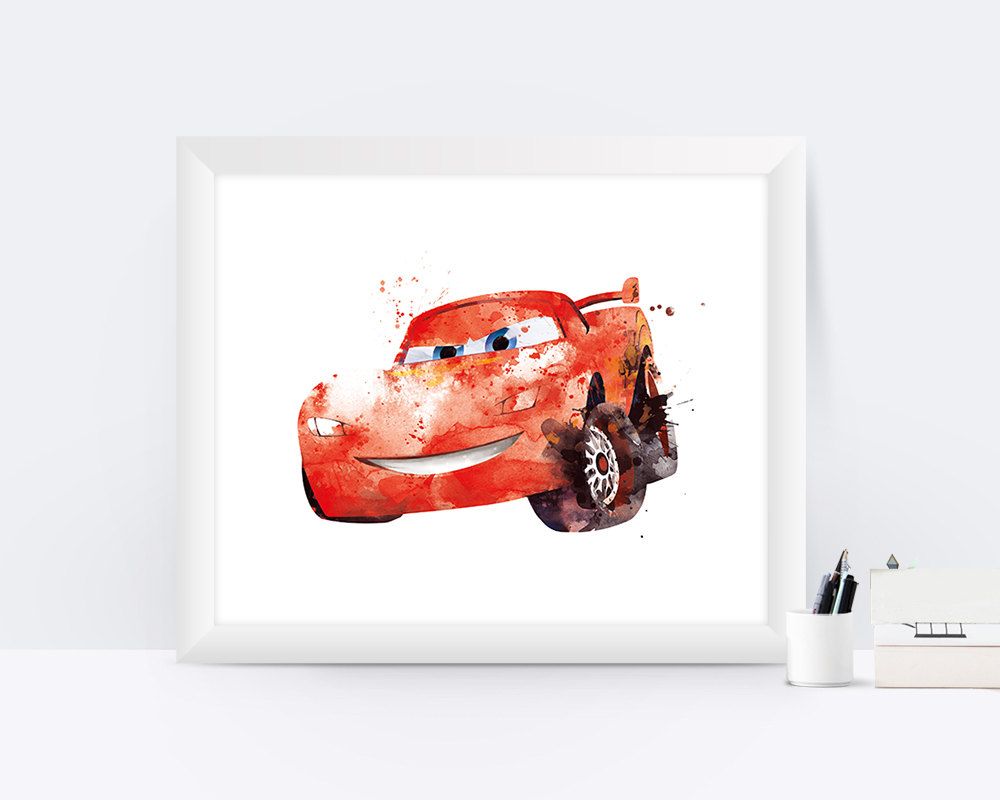 1000x800 Lightning Mcqueen Print Watercolor Cars Disney Cars Art Print - Disney Cars Painting