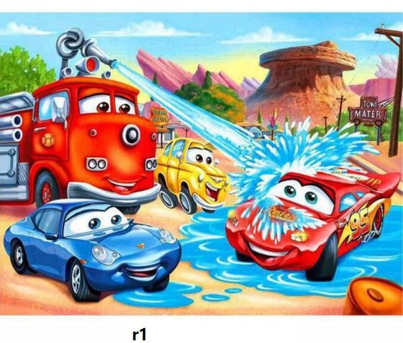 570x485 Cartoon Cars 5d Diamond Painting Kit Full Drill Disney Mosaic - Disney Cars Painting