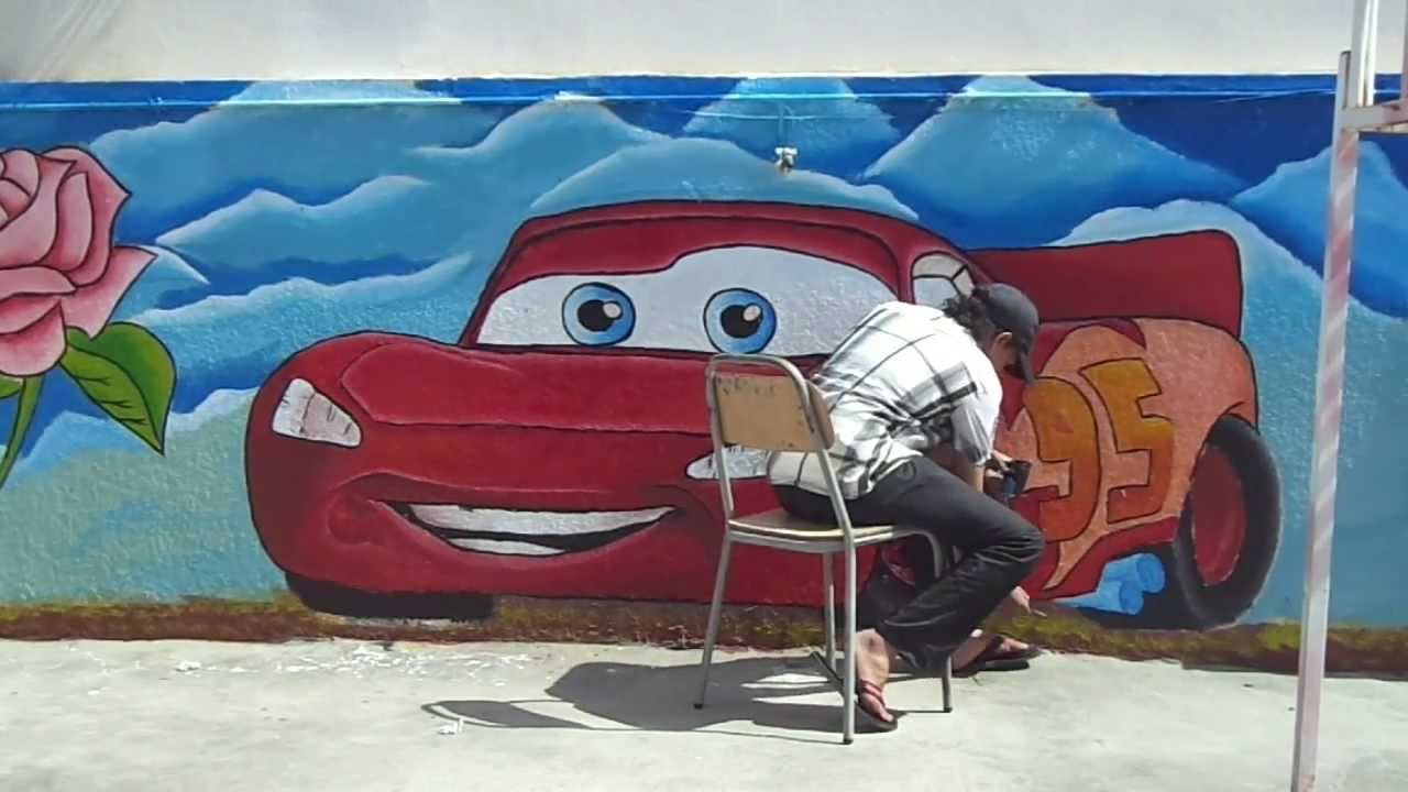 1280x720 How To Paint A Car From Disney Wall Painting - Disney Cars Painting