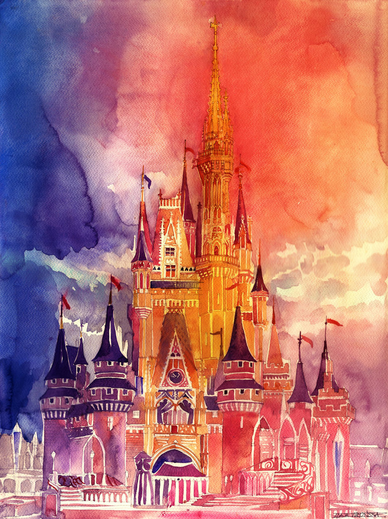 773x1033 Cinderella Castle By Takmaj - Disney Castle Painting