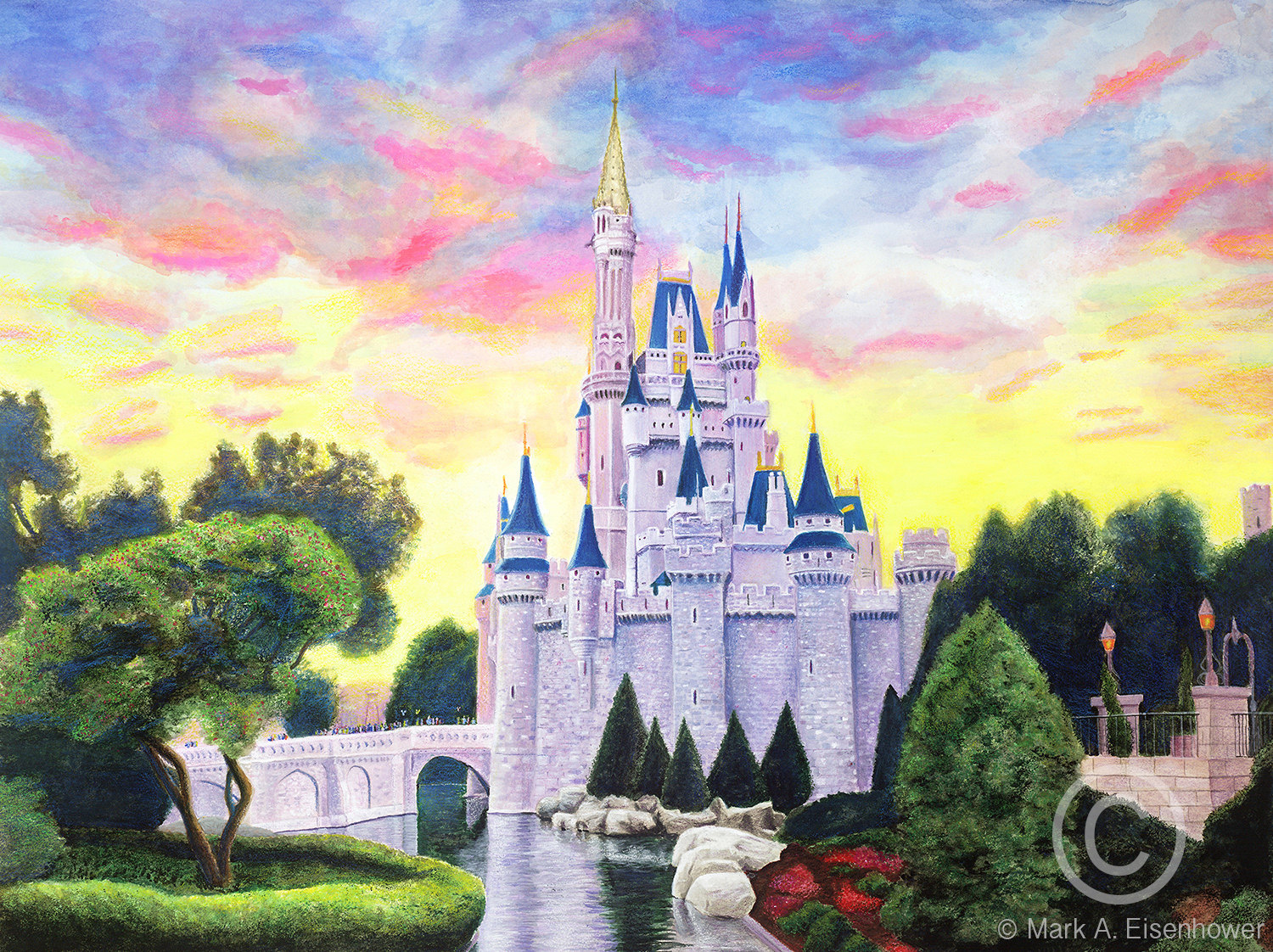 1500x1122 Disney World Painting Print Magic Kingdom Disney Art Poster - Disney Castle Painting