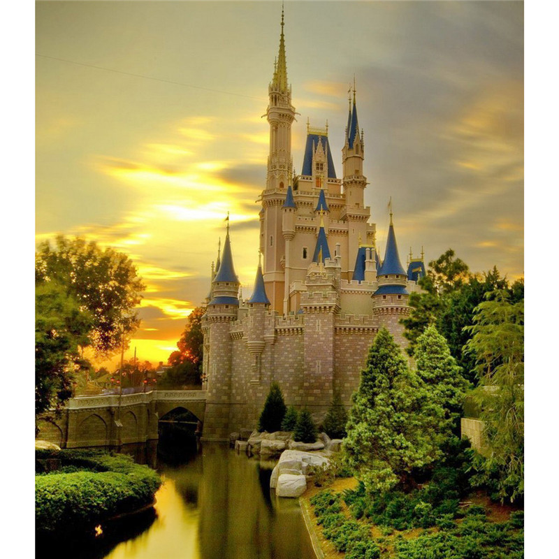 800x800 New 5d Diy Diamond Mosaic Castle Painting Rhinestones Crystal - Disney Castle Painting