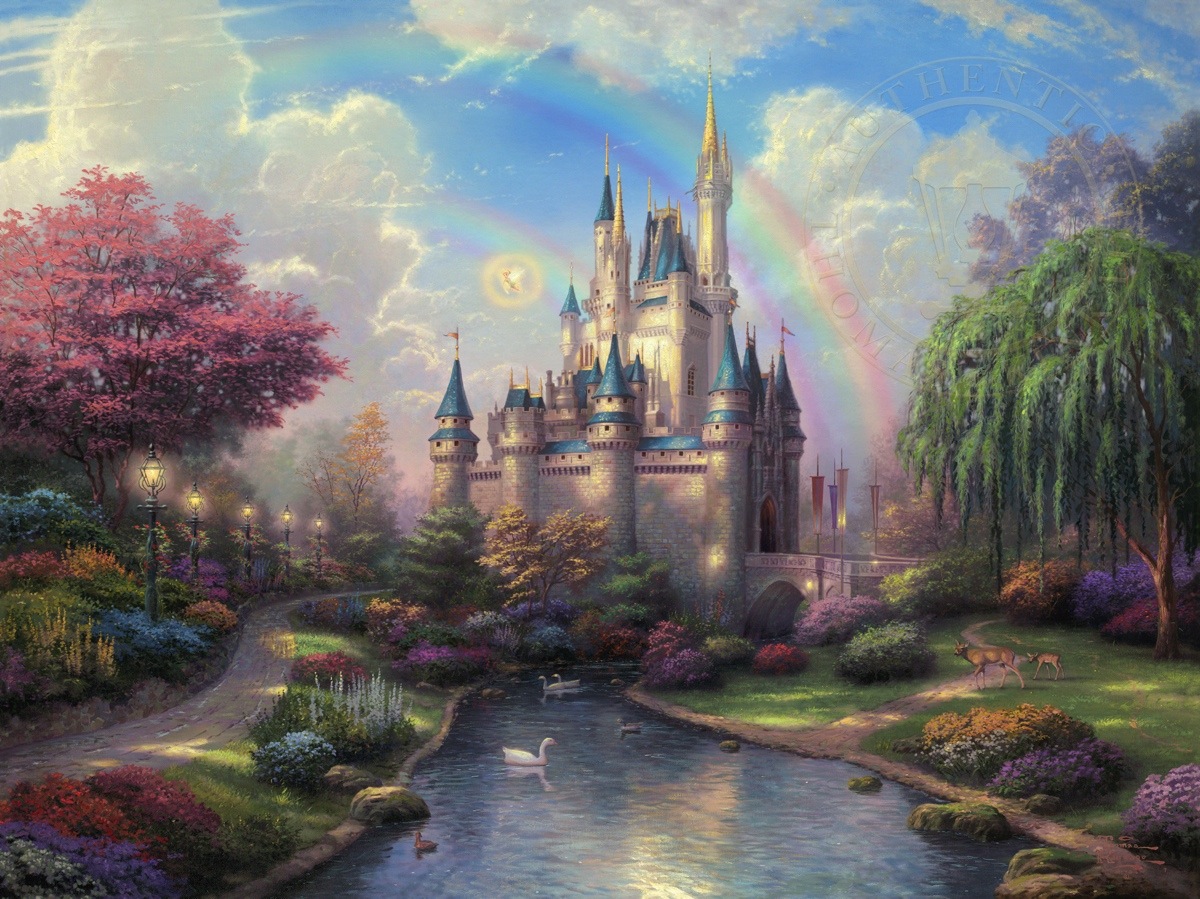1200x899 New Day - Disney Castle Painting