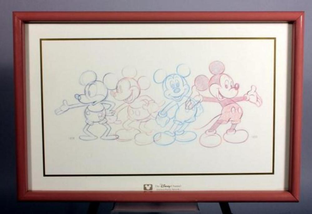 1000x687 Mickey Mouse Through The Years 1928 1989 Sketch Print, Disney - Disney Channel Painting