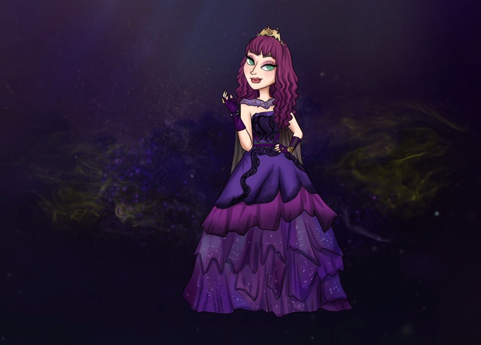 1595x1144 Speed Painting Mal Cotillion Descendants 2 - Disney Channel Painting