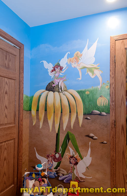 516x797 Disney Characters Mural For Kids' Playroom - Disney Character Painting