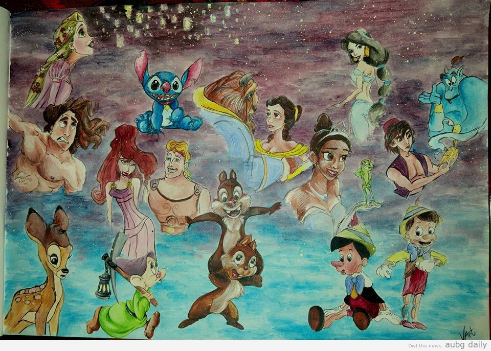 960x687 Valentina's Art Pastoral Landscapesd Disney Characters - Disney Character Painting