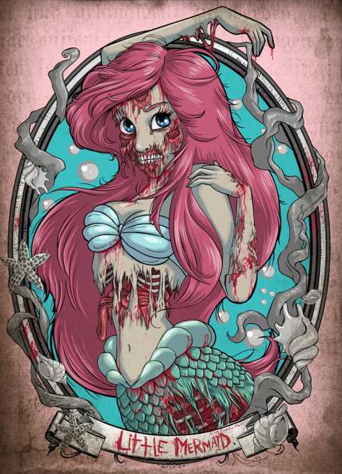 490x679 Zombified Disney Character Paintings 2 - Disney Character Painting
