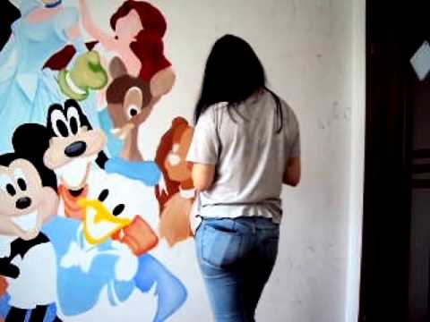 480x360 Disney's Characters Wall Painting Time Lapse - Disney Character Painting