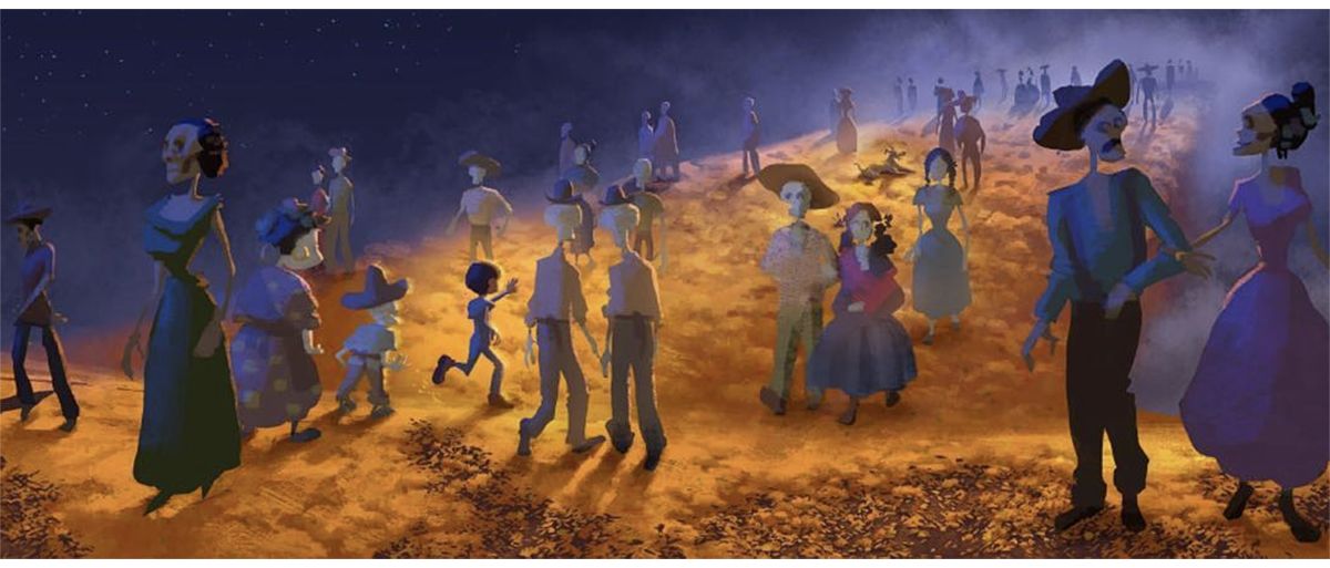 1200x513 Artes De Shelly Wan Para O Filme Coco, Da Disneypixar Thecab - Disney Coco Painting