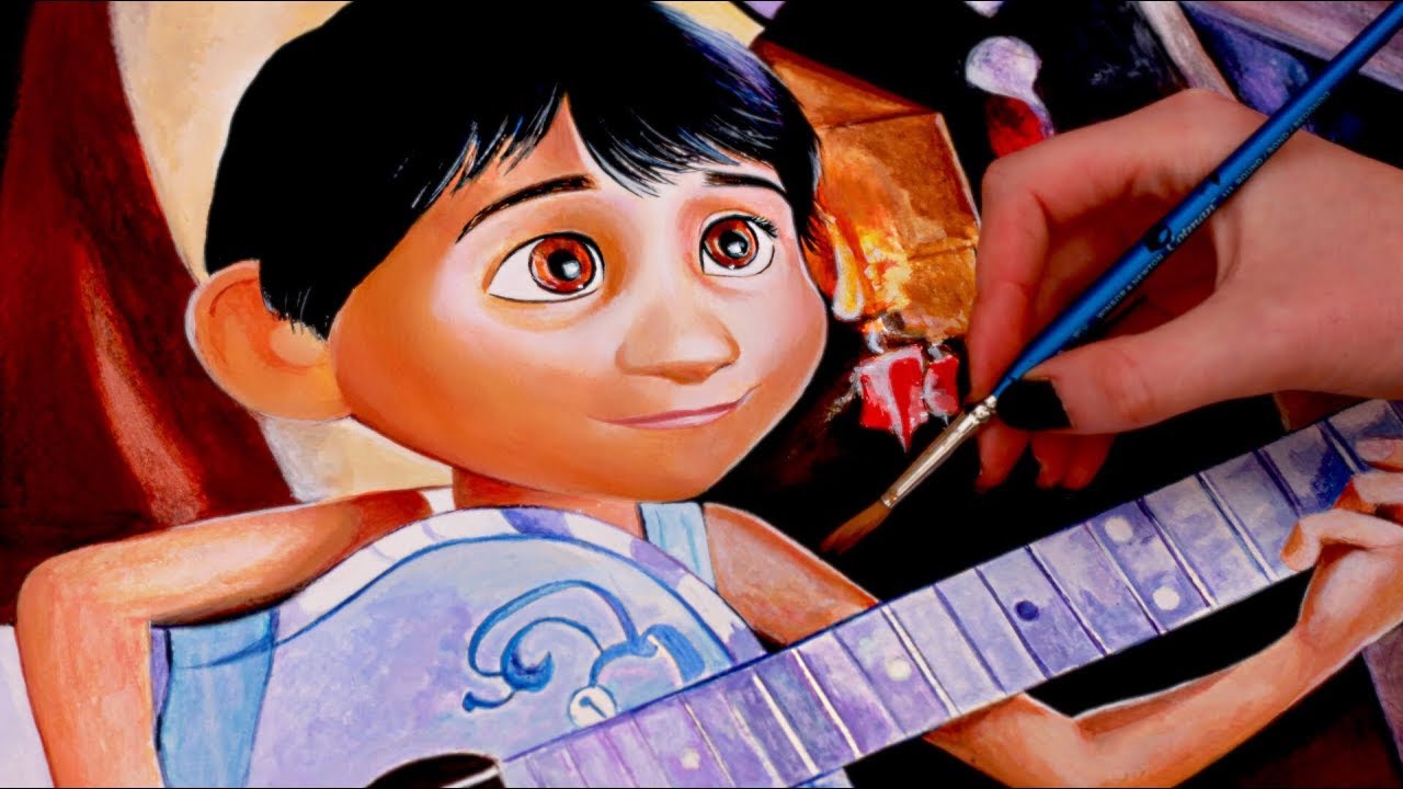 1280x720 Coco Disney Pixar Drawing Miguel - Disney Coco Painting
