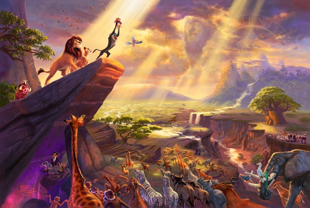 1200x806 The Lion King The Thomas Kinkade Company - Disney Lion King Painting