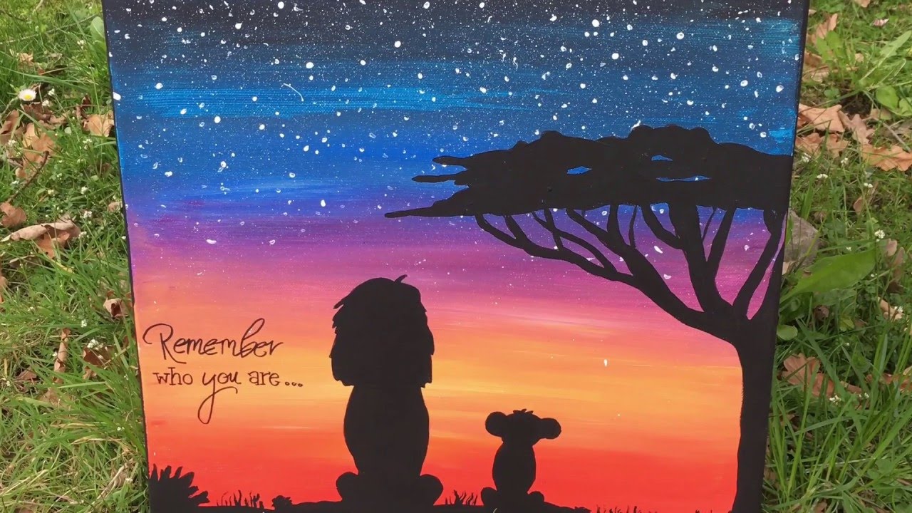 1280x720 Time Lapse Drawing Disney's The Lion King Acryl On Canvas - Disney Lion King Painting