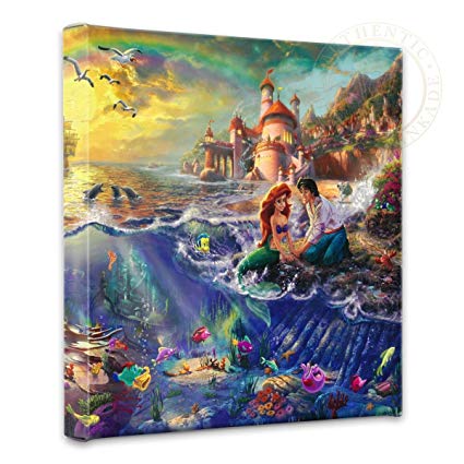 425x425 Thomas Kinkade Little Mermaid Gallery Wrap Canvas - Disney Little Mermaid Painting