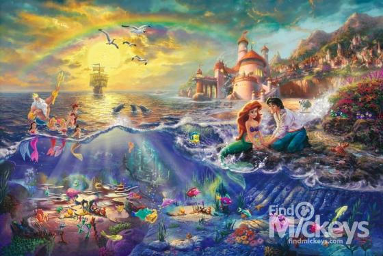 560x375 Thomas Kinkade The Little Mermaid Painting With Hidden Secrets - Disney Little Mermaid Painting