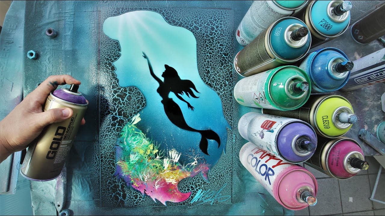 1280x720 Ariel Little Mermaid Glow In Dark - Disney Little Mermaid Painting