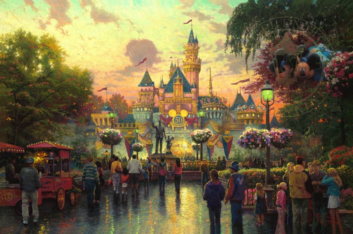 1200x794 Disneyland, 50th Anniversary Limited Edition Art The Thomas - Disney Oil Painting