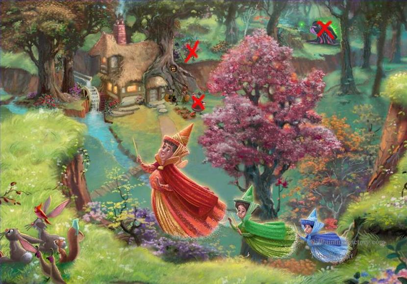 830x579 Oil Paintings Of 7 Disney Dreams Part Thomas Kinkade Art For Sale - Disney Oil Painting