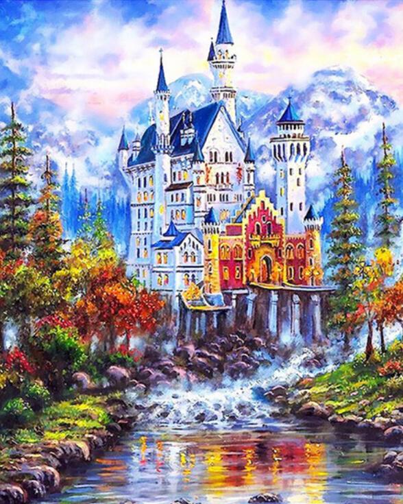 588x735 Diy Disney Castle Paint By Numbers Kit Online - Disney Painting