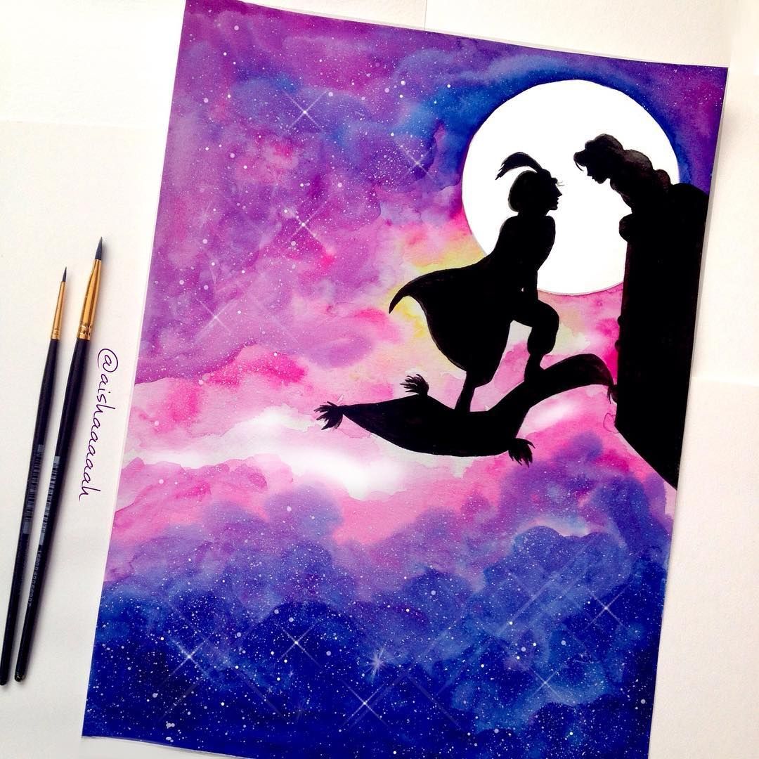1080x1080 These Silhouette Paintings Of Disney Moments Are Absolutely - Disney Painting