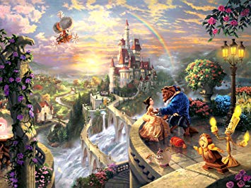 355x266 Dj1854 Beauty And The Beast Disney Painting Art 32x24 - Disney Painting