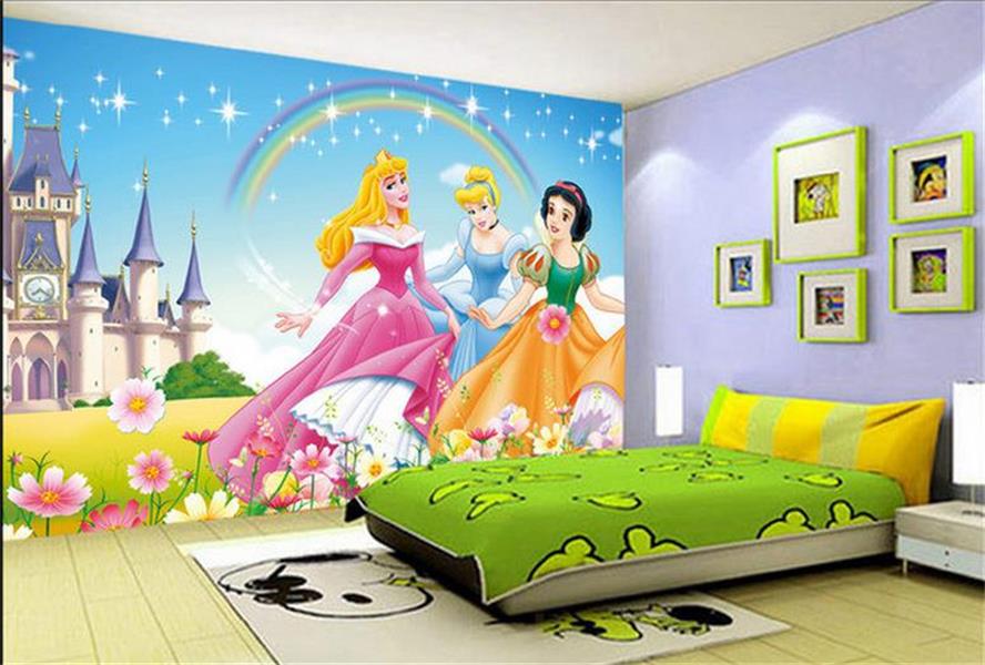 888x600 Kids Room. Awesome Simple Kids Share Room Different Custom 3d - Disney Painting For Kids